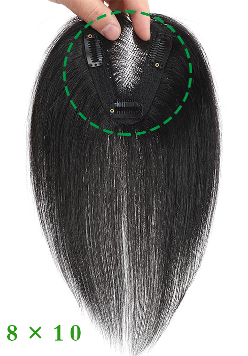 12 Inch Hair Toppers for Women Real Human Hair 360°Hair Topper No Bangs Upgrade Lace Base Hand