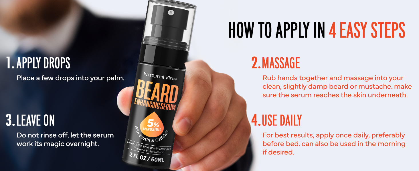 5% Minoxidil Beard Growth Oil for Men A+ M3