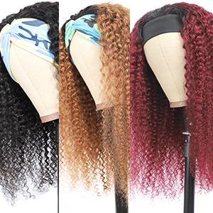 kinky curly headband wig