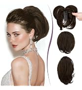 RUWISS Claw Clip Short Human Hair Ponytail Extension with Bendable Metals for DIY Styles Straight...