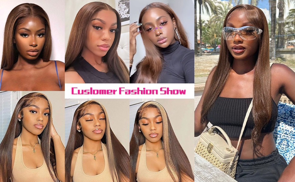 Brown Straight Lace Front Wigs Human Hair Pre Plucked 13x4 Chocolate Brown Wig