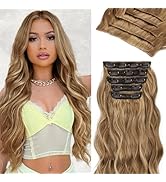 KooKaStyle Hair Extensions 5PCS Long Wavy Upgrate Invisible Full Coverage Edges Seamless Clip in ...