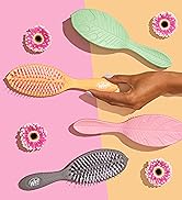 pink, green, orange, and grey treatment brushes on a pink and orange split background