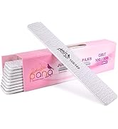 10PCS Jumbo Size PANA Professional Double Sided Nail Files - Zebra, 100/100 Grit - Emery Board Na...