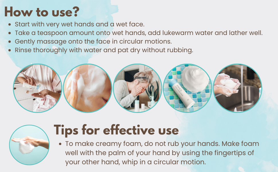 FANCL facial cleansing powder, how to use, foam, rich texture, moisture, effective use, whip