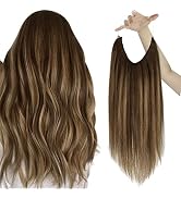 Sunny Wire Hair Extensions Human Hair Balayage Brown Invisble Wire Hair Extensions Chocolate Brow...