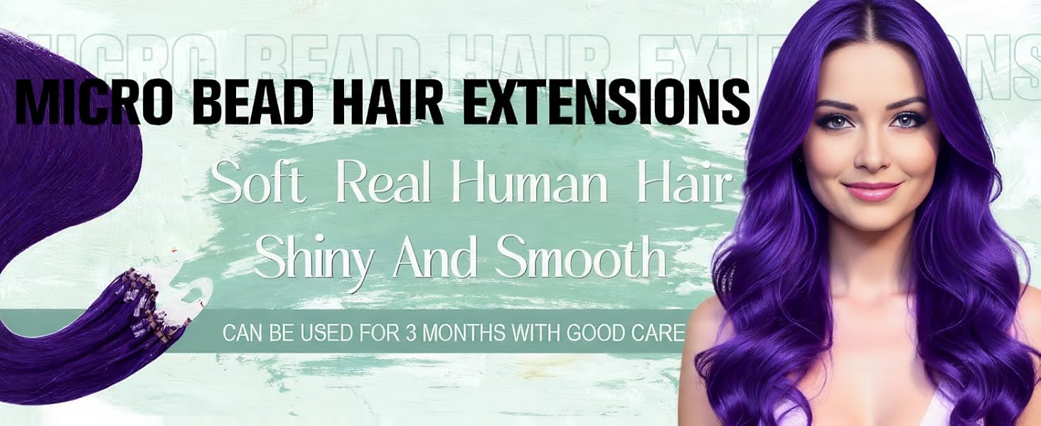 purple micro bead hair extensions human hair