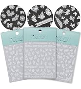 CESTSIREN Lace Butterfly Nail Art Stickers, Thin White Nail Decals, Self-Adhesive, Summer Spring ...