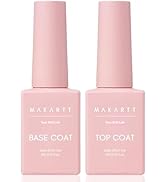 Makartt Gel Top Coat and Base Coat Kit: Clear Gloss Shiny No Wipe Stain Resistant General Top Coa...