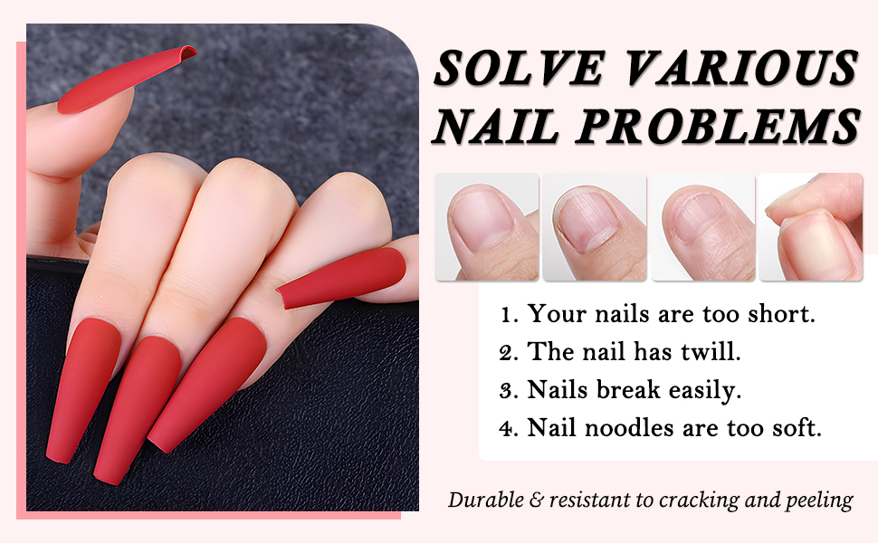 long press on nails coffin glue on nails false nails matte press on nails long fake nails