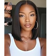 KLAIYI Bob Wig Human Hair Bye Bye Knots Glueless Wear and Go Wig with Drawstring Pre Cut 7x5 Lace...