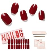 NAILOG Semi Cured Gel Nail Strips 20pcs Long Lasting Nail Polish Strips, Salon-Quality Gel Nail S...