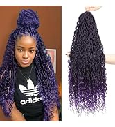 Long Goddess Locs Crochet Hair 8Packs 30inch Purple River Locs Crochet Hair Boho Faux Locs Croche...