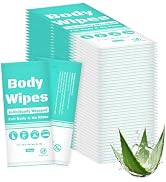 Individually Wrapped Body Wipes - Bulk Bath Wipes for Men & Women - Large, Disposable, No Rinse -...