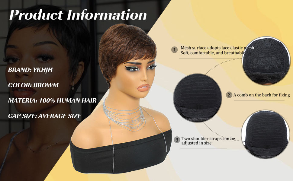 pixie cut wig human hair