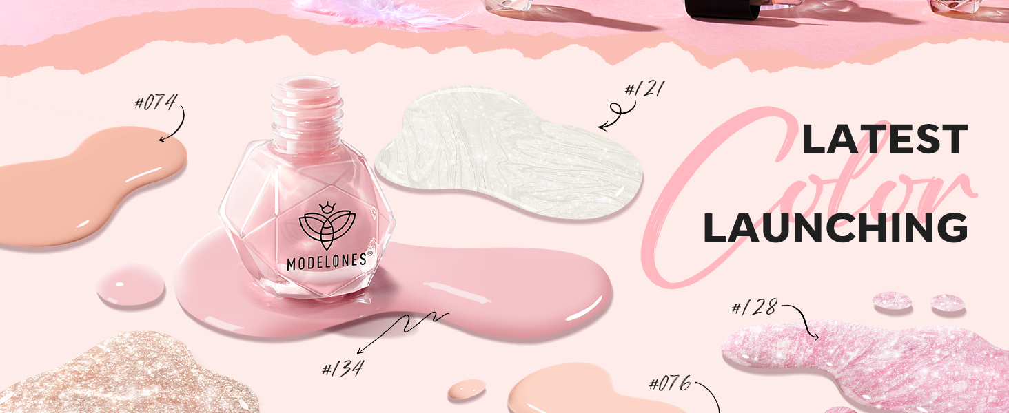 nude pink nail polish set glitter nail polish
