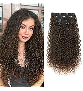 Clip in Hair Extensions, FLUFYMOOZ 4PC 100％ Pure Protein Silk Hair Extensions Long Soft Natural H...