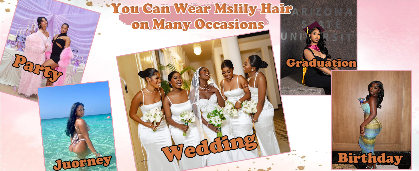 mslily loose wave bundles with closure human hair