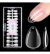 Gellen Gel Nail Tips Easy Nail Extension 504Pcs Short Almond Nail Tips Half Matte Nail Tips Press...