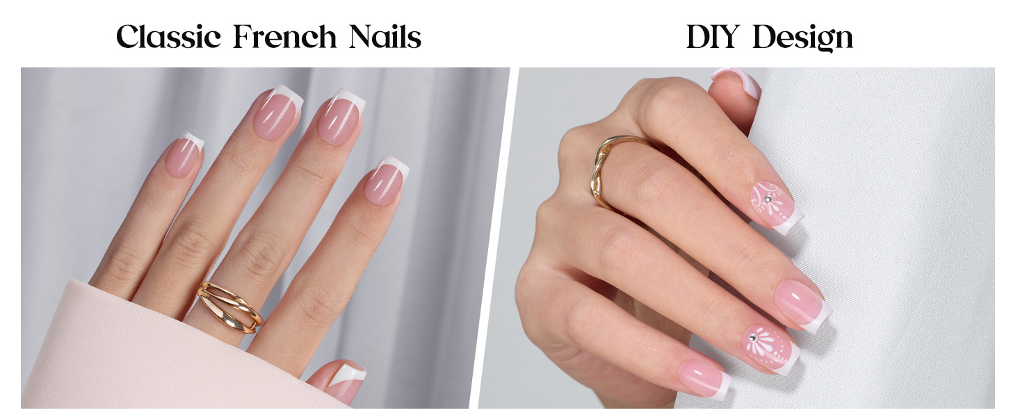 French Tip Press On Nails