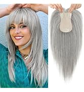 Flufymooz 100% Real Human Hair Toppers, 12 Inch Human Hair Toppers for Thinning Hair Large Hand-w...