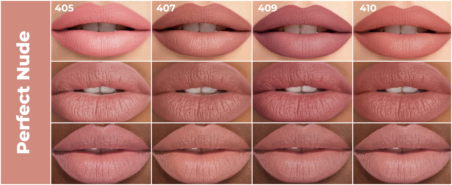 Choose the perfect shade: nude, pink or mauve lip liner among several shades (405, 407, 409, 410)