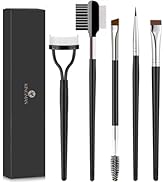 KINGMAS Eyebrow Brush & Eyelash Separator Eyeliner Brush and Brow Comb Lash Spoolie Brush, Steel ...