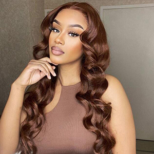 chocolate brown wig straight straight frontal wig supports many styles