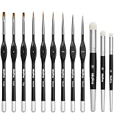 Nicpro Miniature Paint Brushes & Dry Brush - 12PCS Model Paint Brush Set for Acrylic Watercolor O...