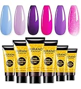 BURANO Poly Extension Gel Nail Kit, 6 Colors Nail Poly Nails Builder Gel Set for Beginner & Profe...