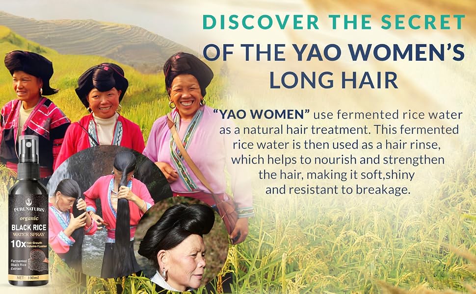 Hair Growth, rice water for hair growth, anti-hair loss, Black Rice water Hair Grwoth