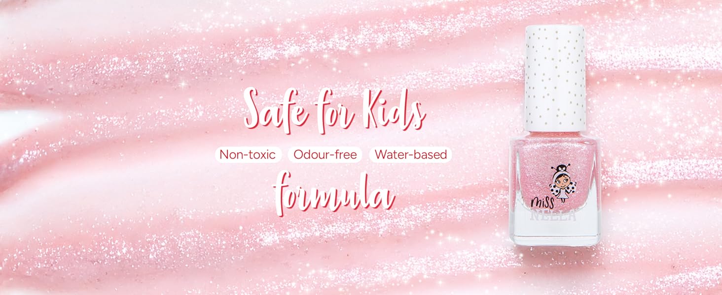 a pink glittery background with the text safe for kids