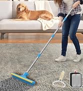 3 in 1 Carpet Rake for Pet Hair Removal, Reusable Pet Hair Remover Broom, 60'' Adjustable Long Ha...