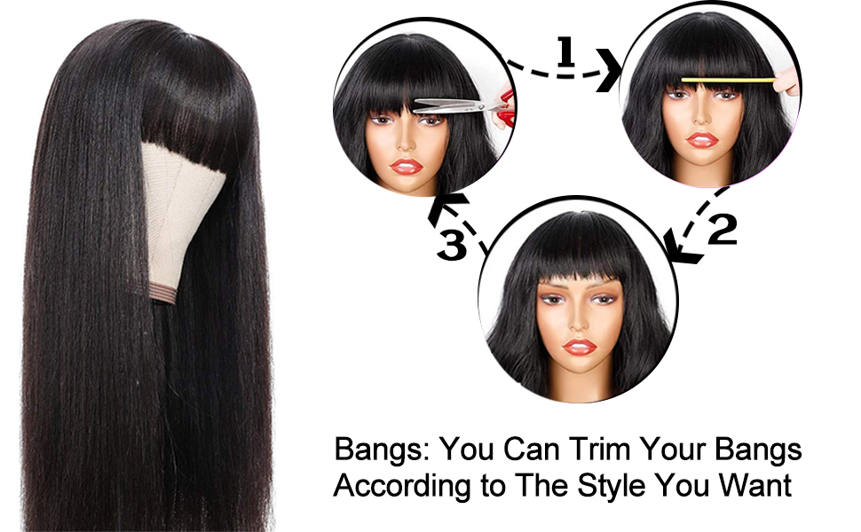 with bangs human hair 