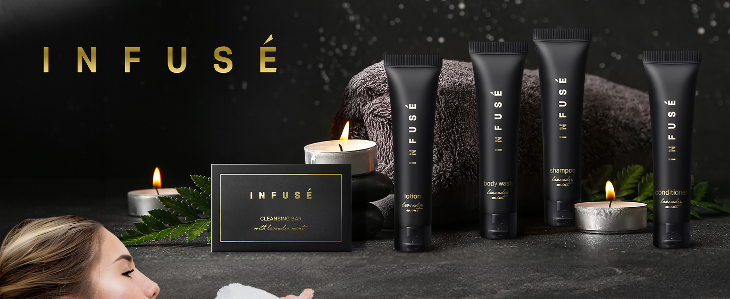 Infuse Black Travel Size Hospitality Set