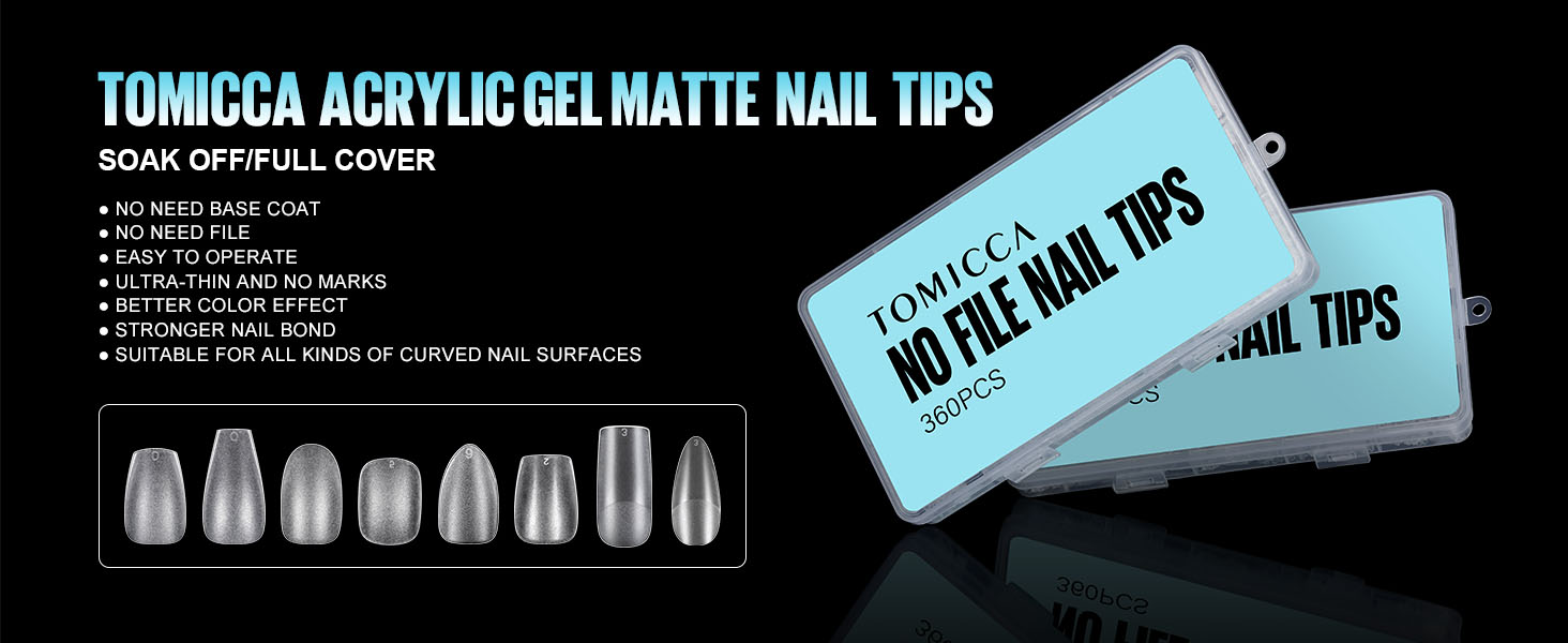 TOMICCA ACRYLIC GEL MATTE NAIL TIPS