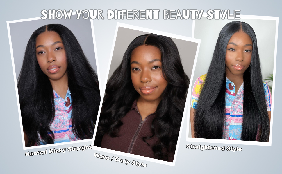kinky straight bundles human hair