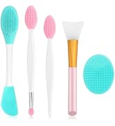 Silicone Face Scrubber, 2pcs Exfoliating Lip Brush, 1pcs Cleansing Brush,2pcs Face Mask Brush Exf...