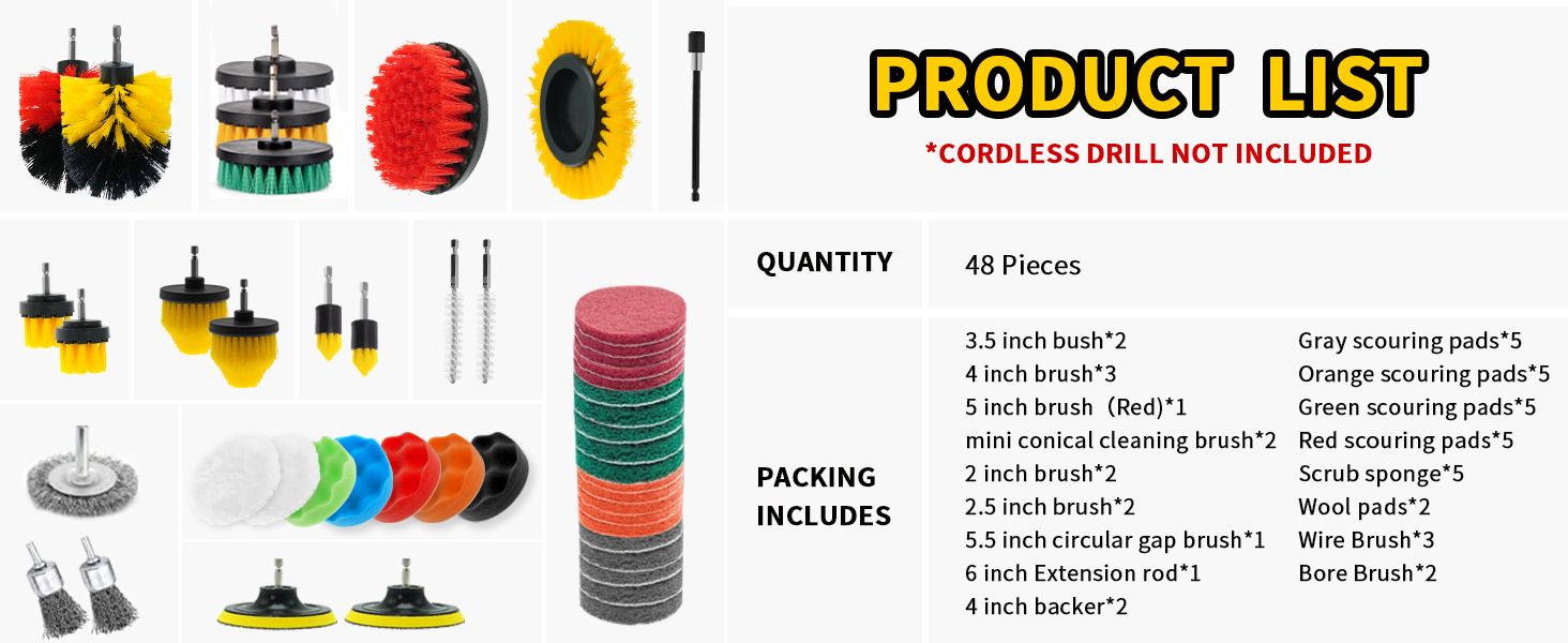drill scrubber brush kit