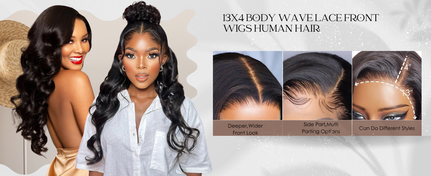 body wave lace front wigs human hair