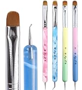 Ivy L Premium 2 Way French Gel Acrylic Nail Art Kolinsky Brush with Dotting Tool for Professional...