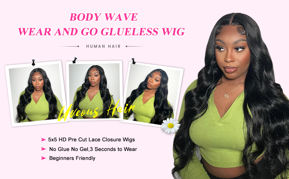 wear and go glueless wigs human hair pre plucked pre cut