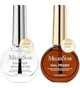 MelodySusie 2PCS Nail Dehydrator and Primer, Professional Natural Hema Free and Acid Free Primer,...