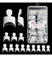 Ranrose French Nail Tips 120PCS Short Square Half Cover Nail Tips Press On Nails 12 Sizes French ...
