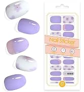 22pcs Nail Strips UV Free Nail Stickers Long Lasting Gel Nail Polish Strips Gloss Nail Wraps with...