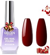 Gellen Gel Nail Polish, 18ml Burgundy Red Gel Polish Soak Off UV LED Nail Gel Polish Christmas Na...