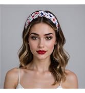 FOLONRAL 4th of July Headband for Women Red Blue Star Hair Accessories Independence Day Hairband ...