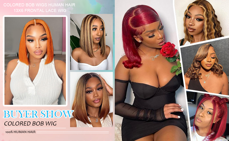 colored bob wig human hair