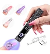 SAVILAND Black U V Light for Gel X Nails: Handheld 12W 8X Speed Flash Curing Nail Lamp with Dual ...