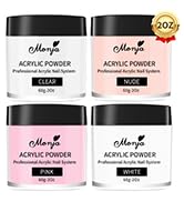acrylic powder for false nail extension 4 solid colors clear white pink nude salon diy